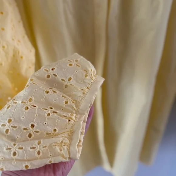 J. Crew Yellow Eyelet Blouse - Picture 4 of 7